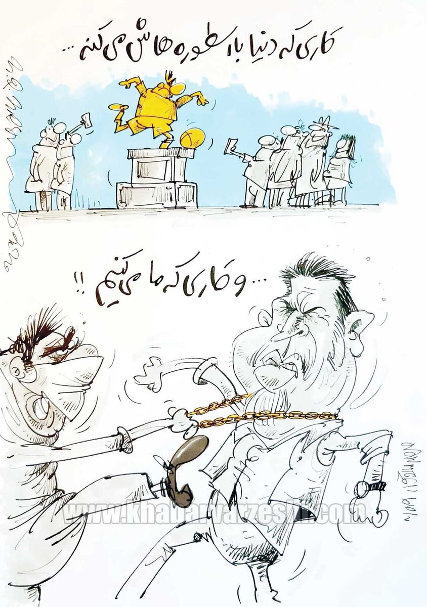 کارتون محمدرضا میرشاه‌ولد درباره سرقت از علی دایی