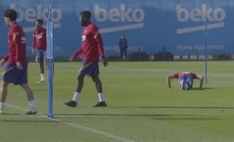 ویدیو| تمرینات آماده سازی بازیکنان بارسلونا