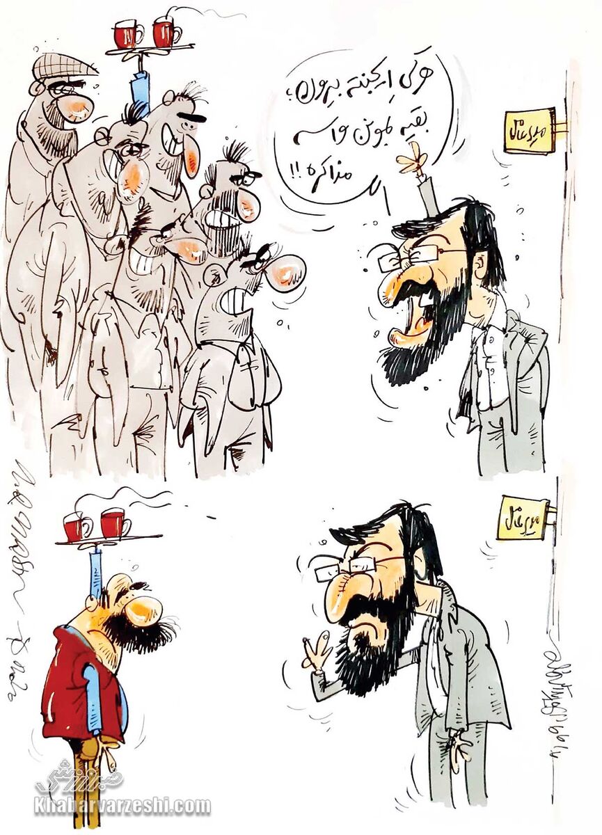 کارتون محمدرضا میرشاه‌ولد درباره مذاکره مدیرعامل پرسپولیس با ایجنت