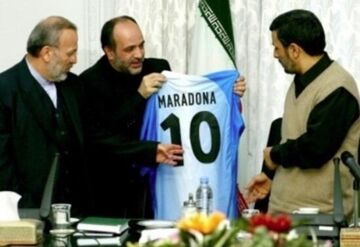 عکس| پیام احمدی‌نژاد به مناسبت درگذشت مارادونا