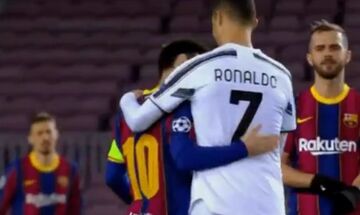 ویدیو| خوش و بش رونالدو و مسی پیش از آغاز دیدار بارسلونا و یوونتوس