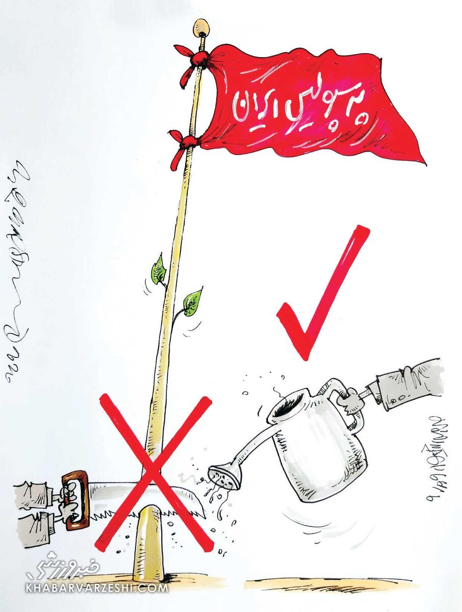 کارتون محمدرضا میرشاه‌ولد درباره حمایت از پرسپولیس
