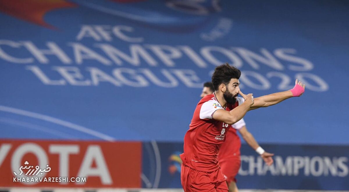 شادی گل علی شجاعی (پرسپولیس - النصر؛ لیگ قهرمانان آسیا 2020)