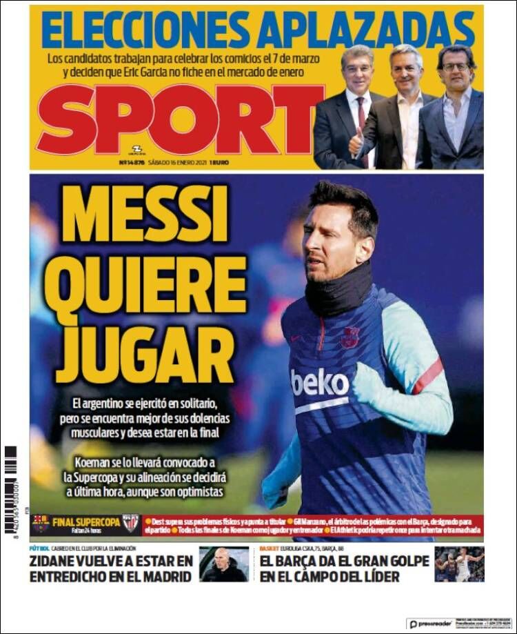 روزنامه اسپورت| مسی می‌خواهد بازی کند
