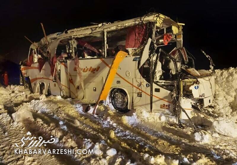 تصویر وحشتناک از اتوبوس سانحه دیده شهرداری نوشهر در جاده چالوس

