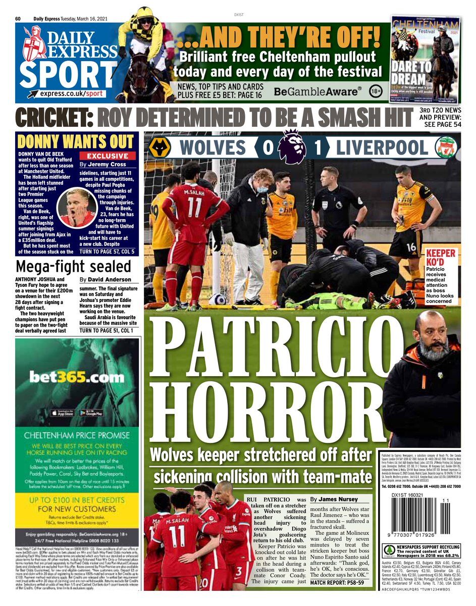 روزنامه اکسپرس| وحشت پاتریسیو
 روزنامه اکسپرس| وحشت پاتریسیو