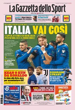 روزنامه گاتزتا| ایتالیا، مثل همین ادامه بده