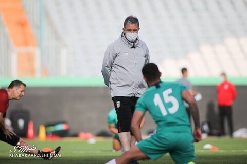 تمرین تیم ملی در حضور رئیس فدراسیون فوتبال (7 فروردین 1400)