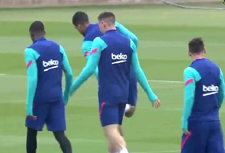 ویدیو| تمرینات آماده سازی بازیکنان بارسلونا