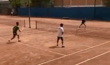ویدیو| تمرین ملی‌پوشان تنیس؛ امیر جدیدی هم تمرین کرد