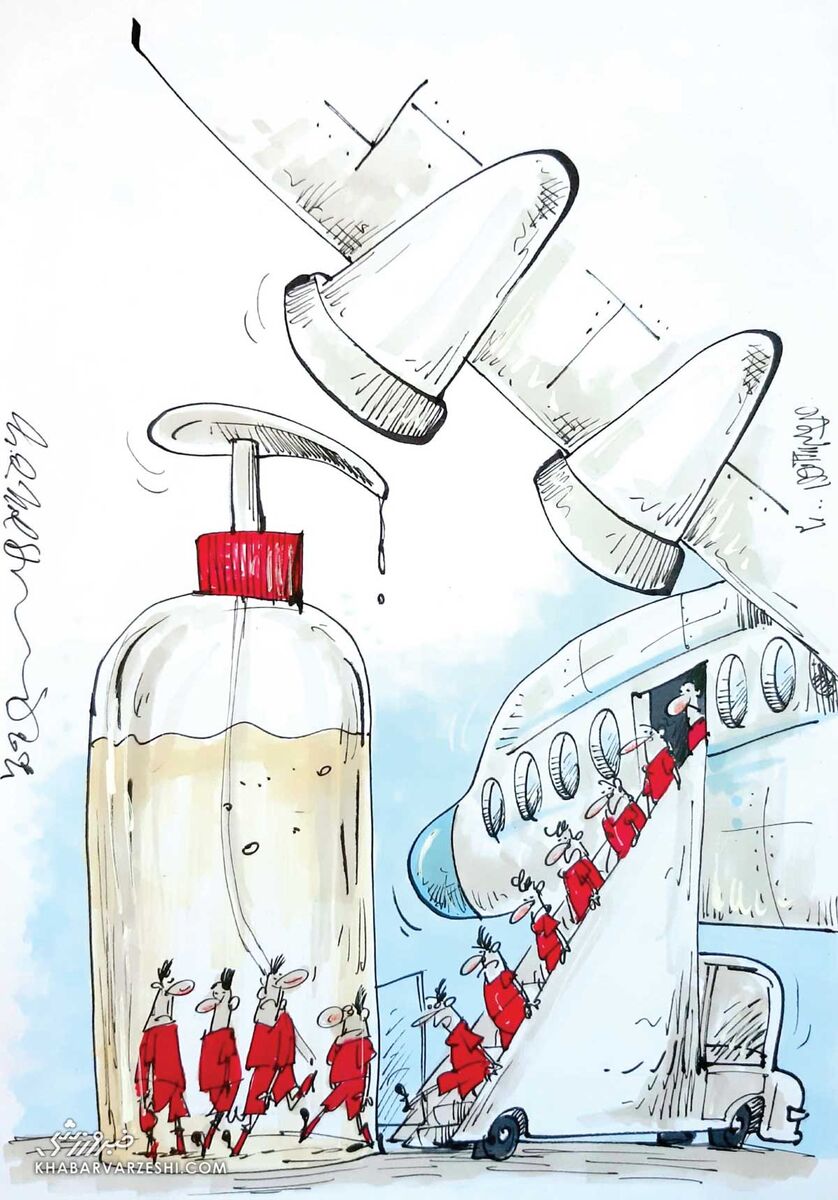 کارتون محمدرضا میرشاه‌ولد درباره قرنطینه پرسپولیس