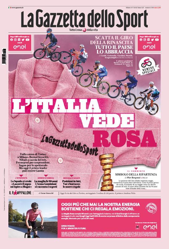روزنامه گاتزتا| ایتالیا، صورتی می‌بیند