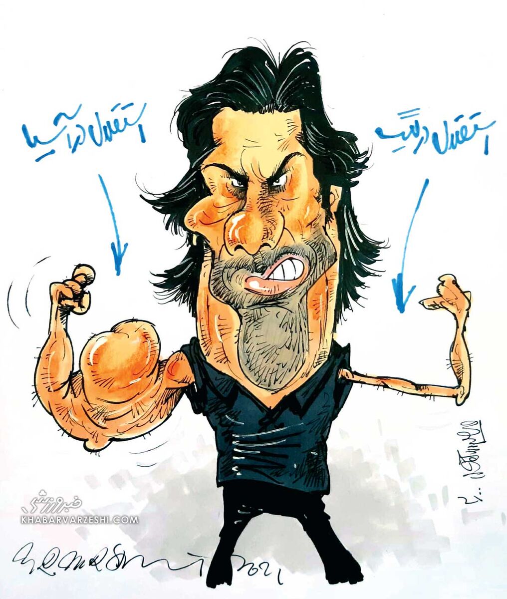 کارتون محمدرضا میرشاه‌ولد درباه فرهاد مجیدی در لیگ برتر