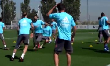ویدیو| تمرینات آماده سازی بازیکنان رئال مادرید