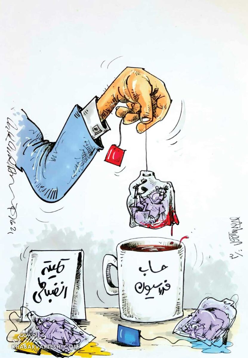 کارتون محمدرضا میرشاه‌ولد درباره احکام کمیته انضباطی