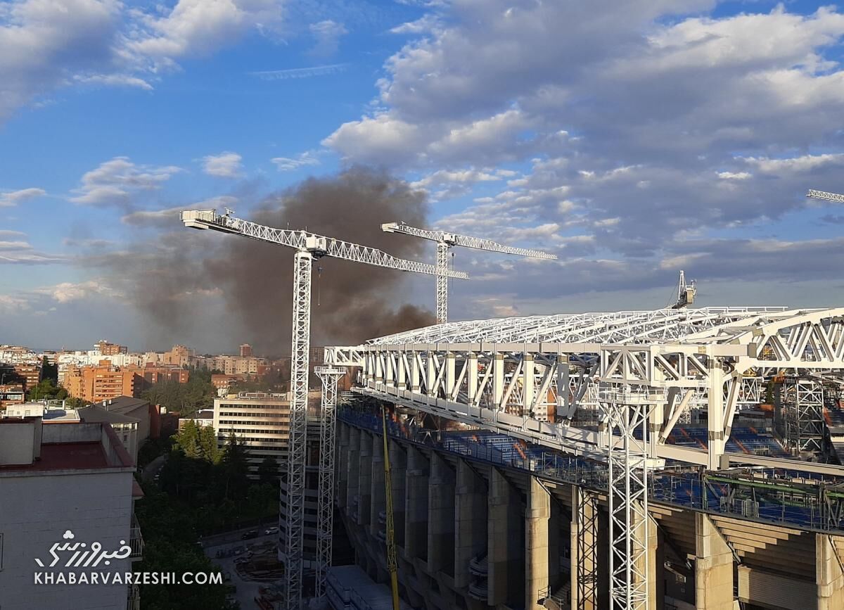 عکس| آتش سوزی در ورزشگاه رئال مادرید