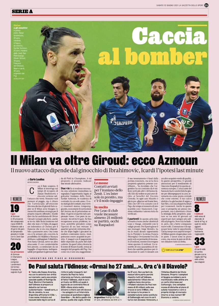 عکس | تماس مسئولان باشگاه میلان با مهاجم تیم ملی | ستاره ایرانی تیتر یک رسانه های ایتالیا شد!