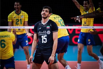 برزیل ۳ - ایران یک/ زور والیبال ایران به برزیل نرسید؛ ششمین باخت برای ایران
