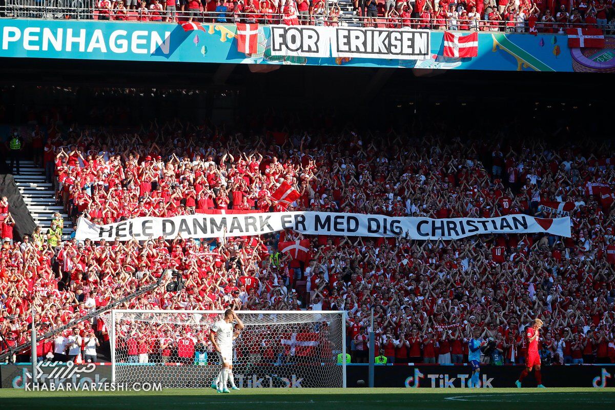 تصاویری از یک دقیقه به احترام اریکسن/ بازی دانمارک باز هم خاص شد