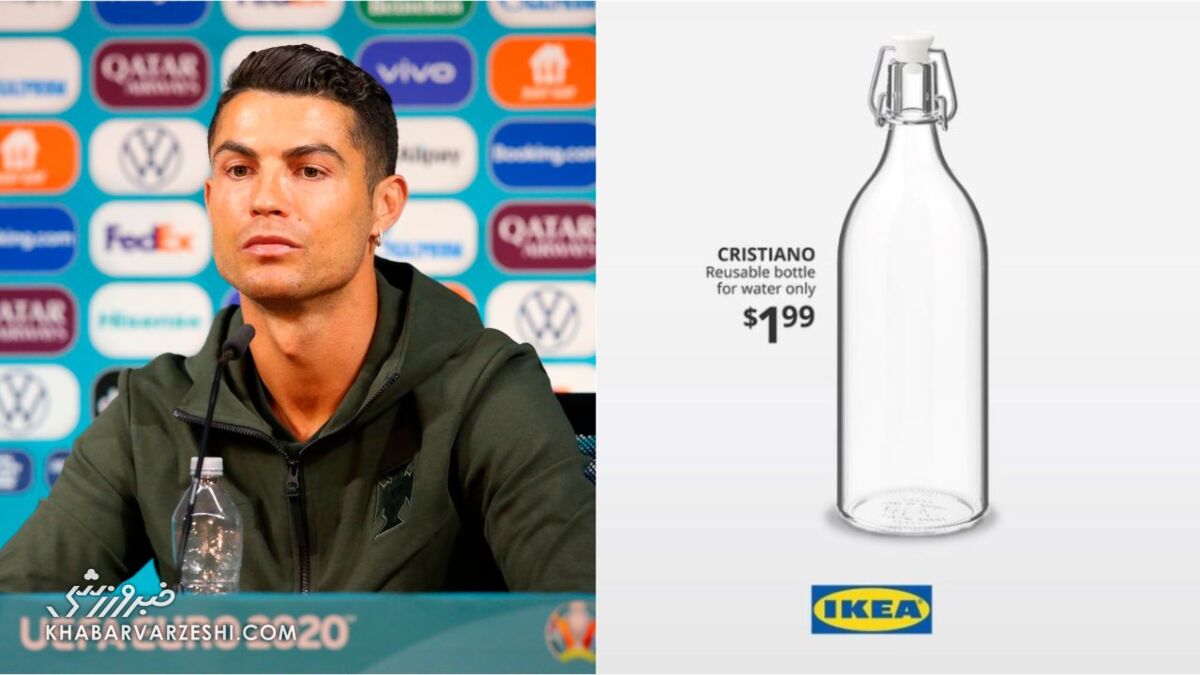 عکس| تولید بطری آب کریستیانو رونالدو!/ استفاده شرکت IKEA از ماجرای کوکاکولا