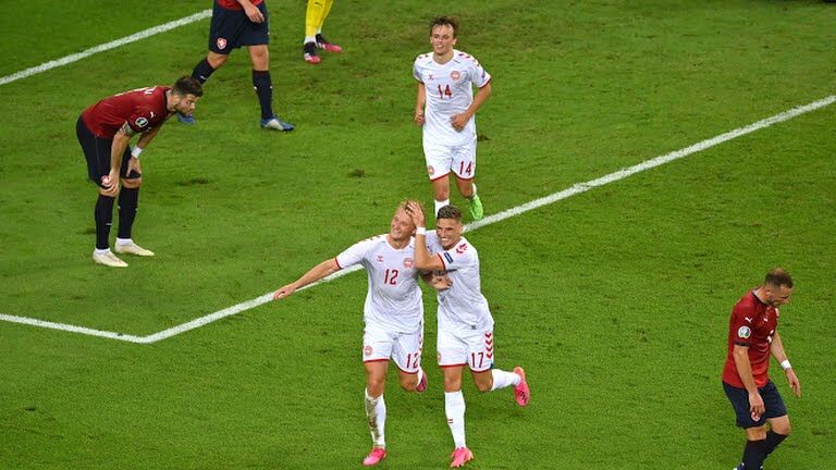 ویدیو| خلاصه بازی چک ۱-۲ دانمارک