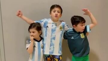 ویدیو| شادی فرزندان لیونل مسی پس از قهرمانی آرژانتین