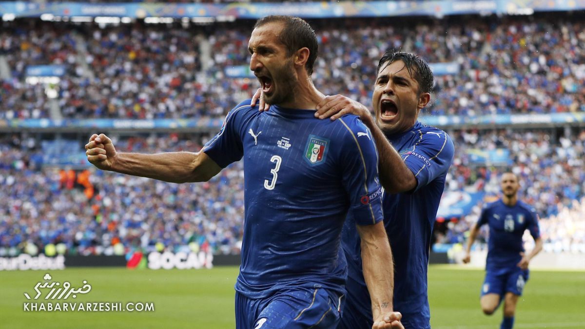 شادی گل کیلینی؛ ایتالیا - انگلیس (یورو 2016)