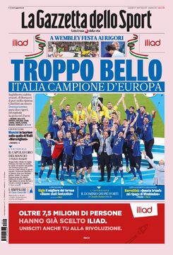 روزنامه گاتزتا| خیلی زیبا: ایتالیا قهرمان اروپا است