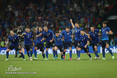 شادی بازیکنان ایتالیا؛ ایتالیا - انگلیس (فینال یورو 2020)