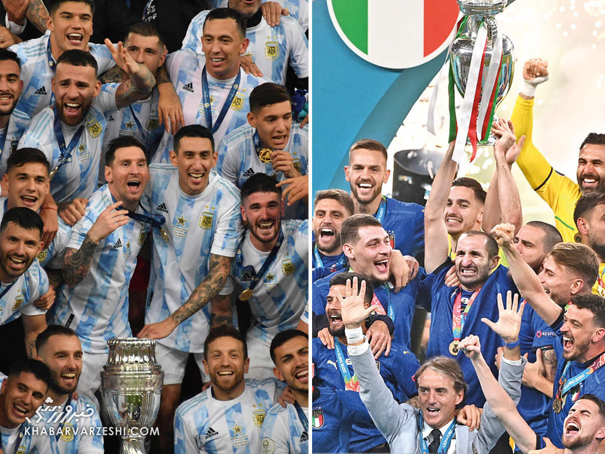 ایتالیا و آرژانتین؛ قهرمانان یورو 2020 و کوپا آمریکای 2021