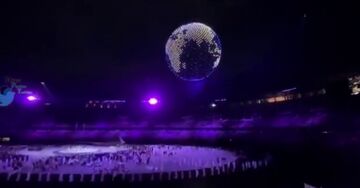 ویدیو| نمایش پهپادی شگفت انگیز مراسم افتتاحیه المپیک متشکل از ۱۸۰۰ پهپاد