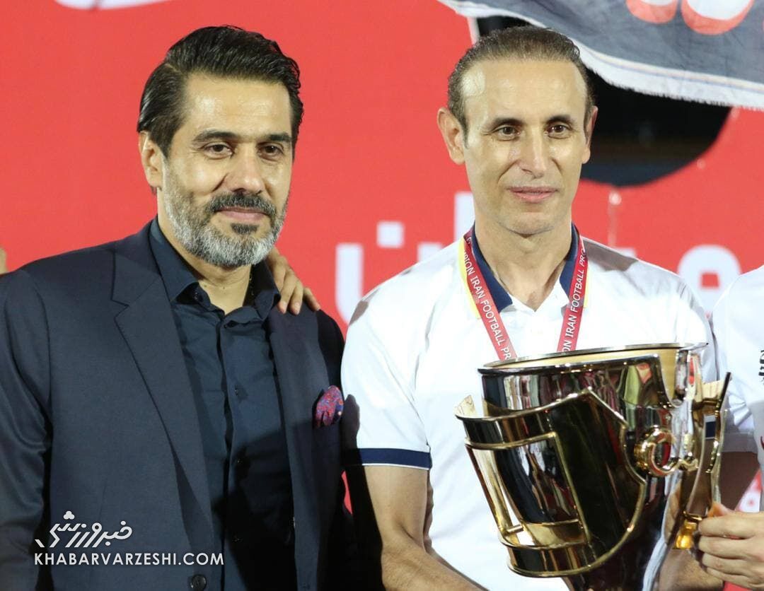 یحیی گل‌محمدی و افشین پیروانی؛ جشن قهرمانی پرسپولیس در لیگ بیستم