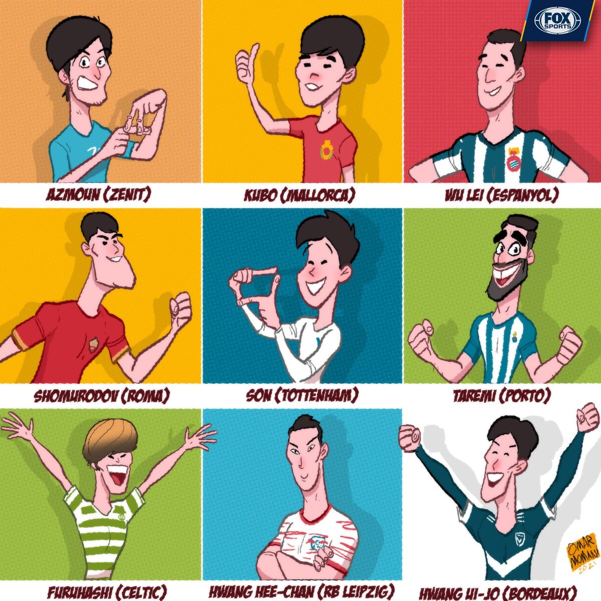 عکس| دو ستاره فوتبال ایران سوژه کاریکاتوریست معروف/ آزمون و طارمی جزو ۱۰ لژیونرآسیایی برتر اروپا