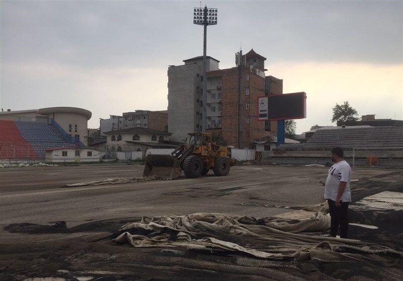 استادیوم وطنی قائمشهر محل پرورش ماهی!