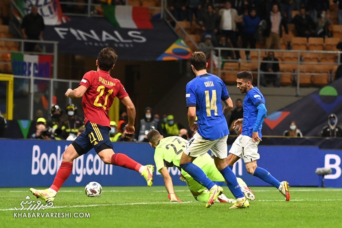 گل لورنتسو پلگرینی؛ ایتالیا - اسپانیا (نیمه‌نهایی لیگ ملت‌های اروپا 2021)