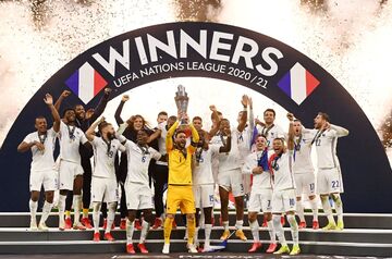 ویدیو| اهدای جام قهرمانی لیگ ملت های اروپا به فرانسه