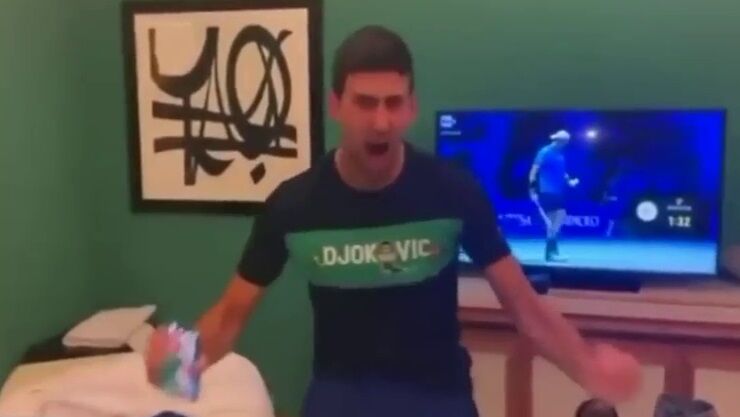 ببینید| شادی وصف ناپذیر جوکوویچ پس از پیروزی صربستان مقابل پرتغال
