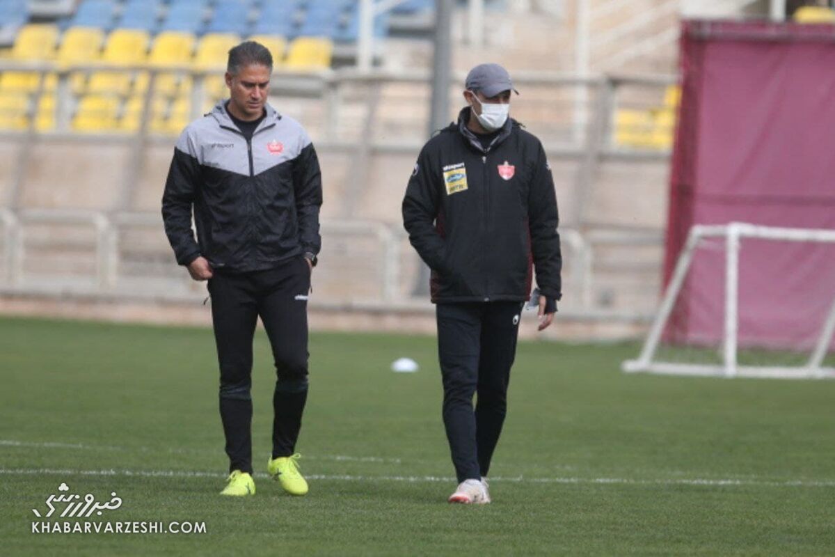 یحیی گل محمدی در تمرین پرسپولیس آفتابی شد