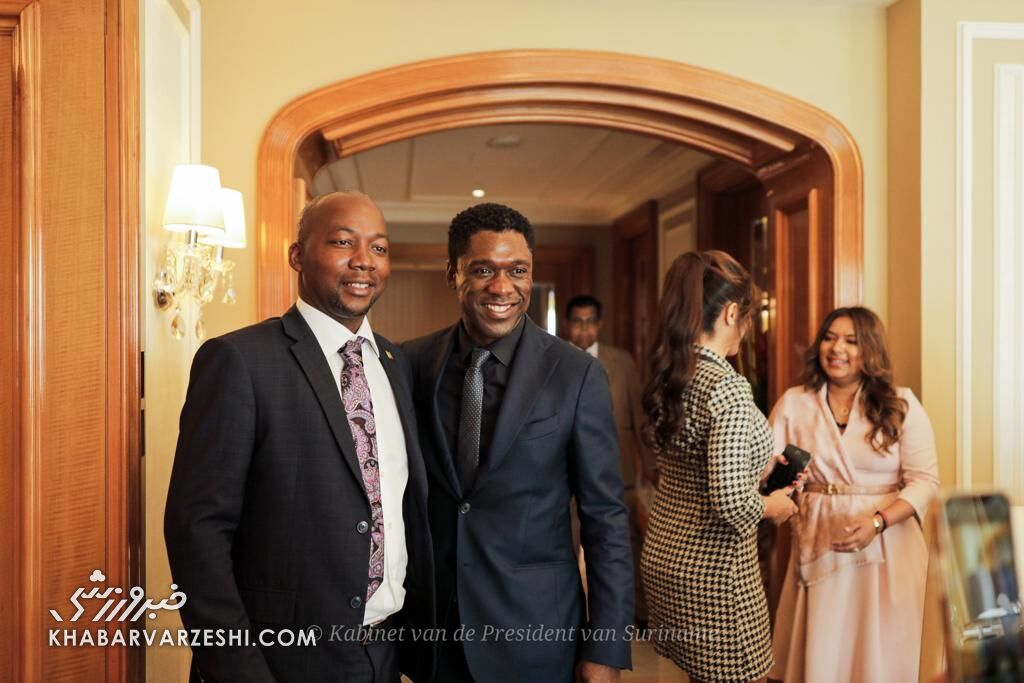 تصاویر | سیدورف همسر ایرانی الاصلش را به دیدار رئیسجمهور سورینام برد!