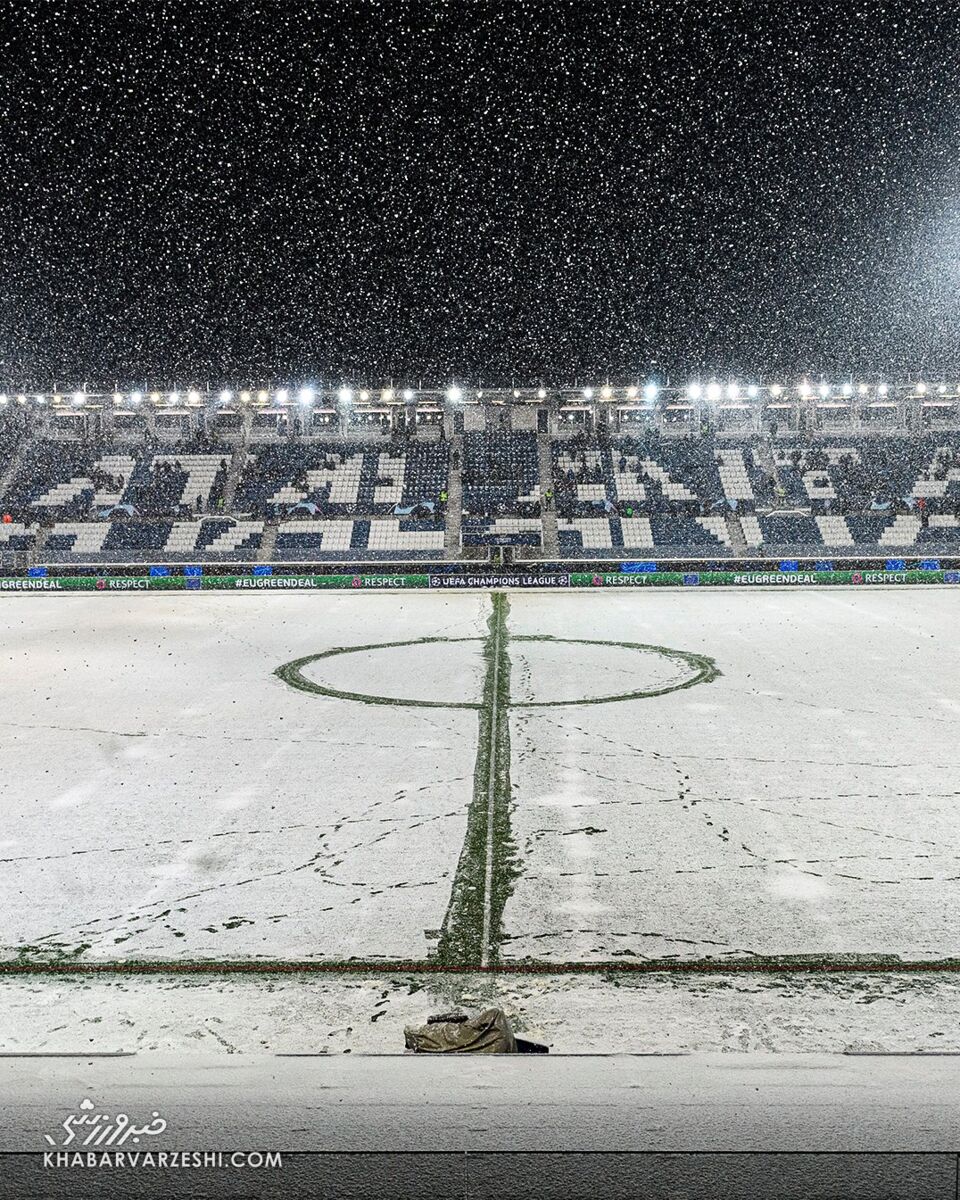عکس| بارش سنگین برف در برگامو/ دیدار آتالانتا - ویارئال لغو شد