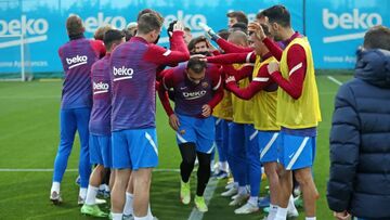 ویدیو| تمرین ریکاوری بازیکنان بارسلونا