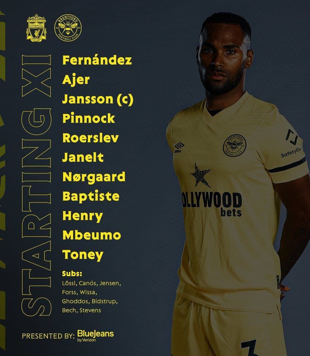 سامان قدوس روی نیمکت برنتفورد مقابل لیورپول