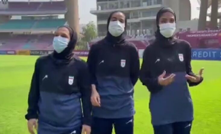 ویدیو| بازدید اعضای تیم ملی فوتبال بانوان از ورزشگاه میزبان دیدار با هند