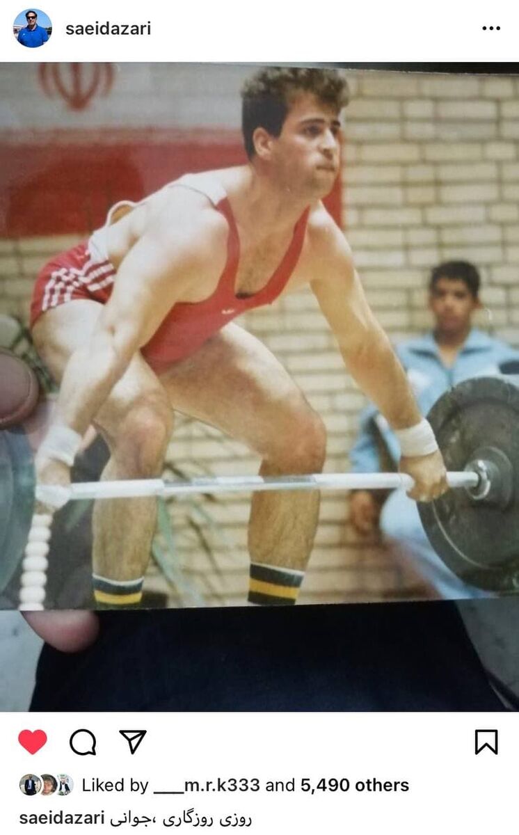 تصویری از لحظه وزنه برداری یک مدیر معروف فوتبال ایران