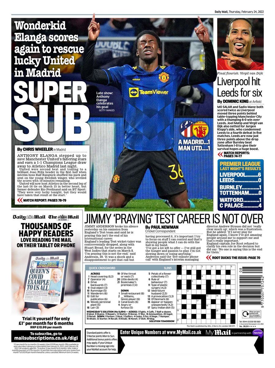 روزنامه میل| سوپر تعویض
