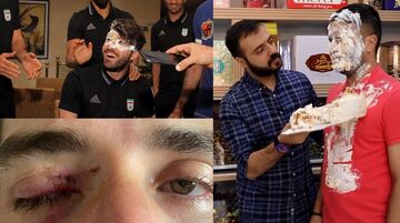 ببینید| کنایه ابوطالب حسینی به رفتار عجیب کیک کوبیدن به صورت در جشن تولد