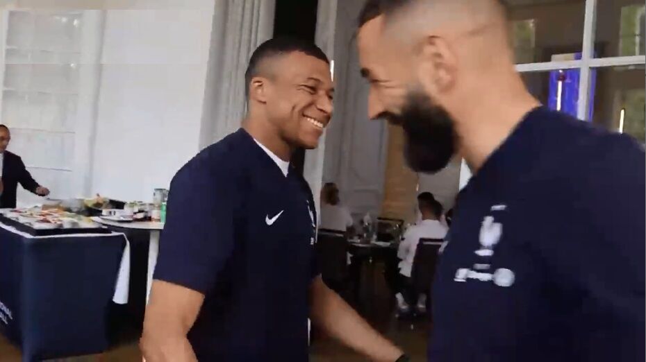 ویدیو| برخورد جالب بنزما و امباپه بعد از فینال پاریس