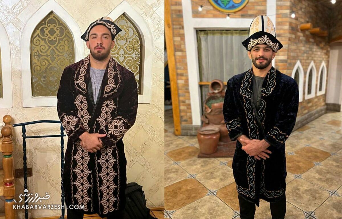 عکس| لباس محلی قزاقستان بر تن حسن یزدانی و امیرحسین زارع