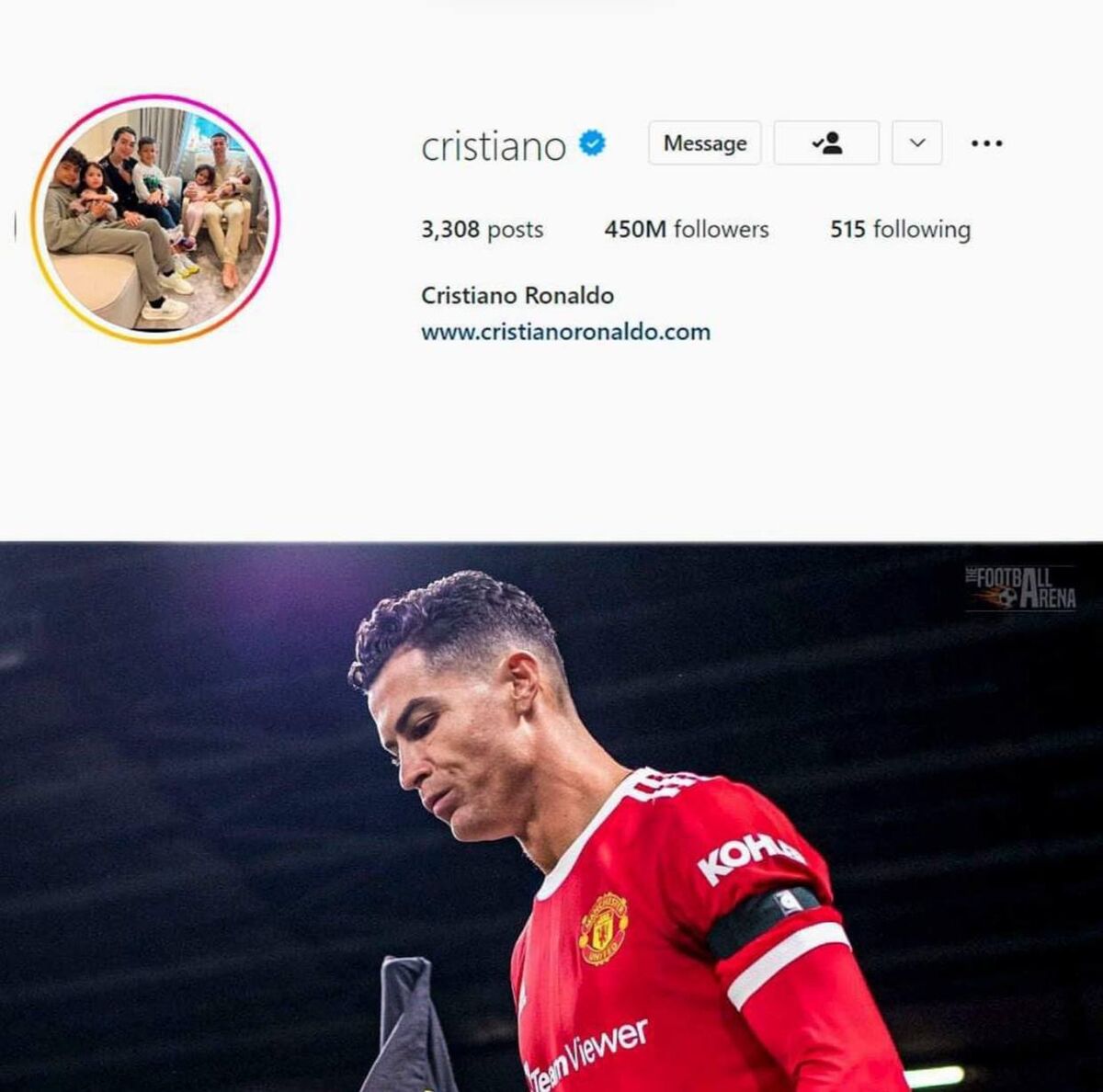 عکس | رکوردشکنی رونالدو در اینستاگرام ادامه دارد/ یک شانزدهم کل جمعیت زمین فالوور CR7!