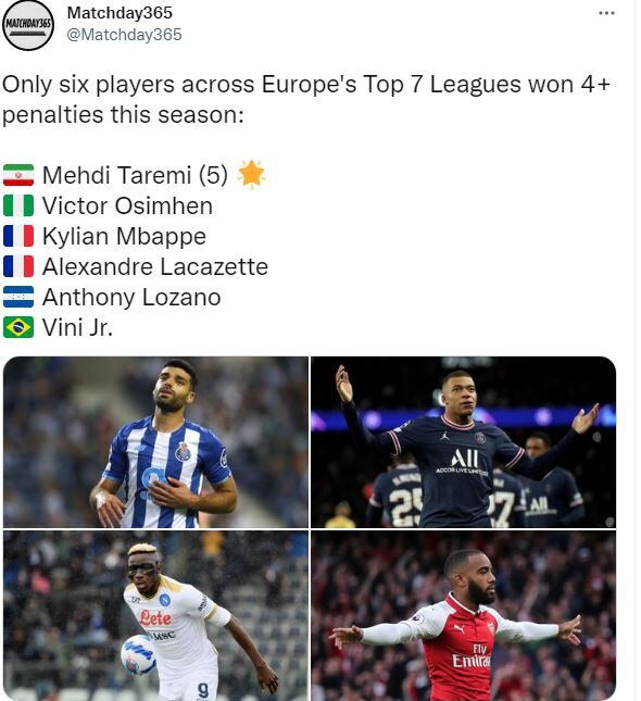 عکس | مهدی طارمی بالاتر از تمام ستارگان جهان | رکورد خاص مهاجم ایرانی پورتو